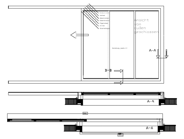 Schnitt  Dachschiebeelement  Typ F3s