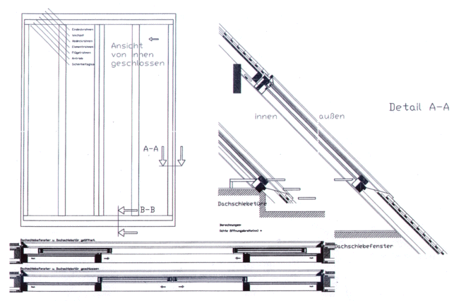 Schnitt  Dachschiebeelement  Typ F6